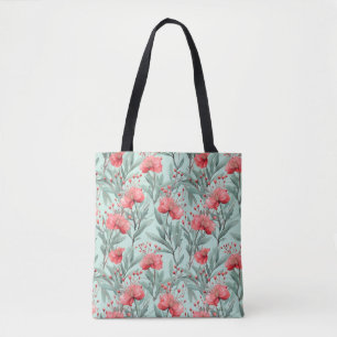 Lebendige Coral Eukalyptus Blossom Tasche