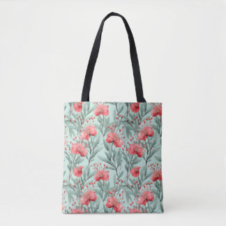 Lebendige Coral Eukalyptus Blossom Tasche