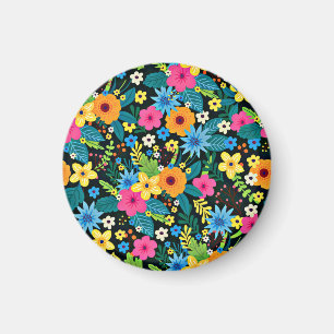 Lebendige Ditsy-Blumen Blumenmuster Design-43785 Magnet