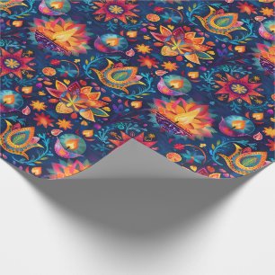 Lebendige Diwali mit Diya-Lampe Geschenkpapier
