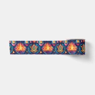Lebendige Diwali mit Diya-Lampe Satinband