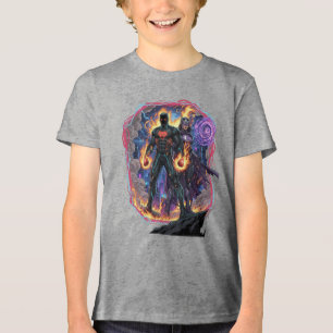 Lebendige Dual-Power-Fantasy-Krieger-Anime-Kinder- Tri-Blend Shirt
