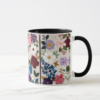 Lebendige, edelsteinfarbene Floralsymphonie Tasse