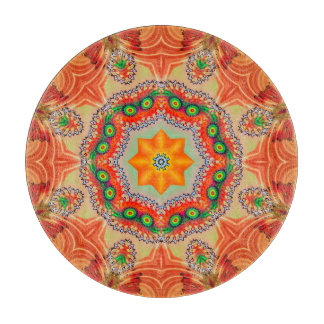 Lebendige Energiefarben: Mandala-Design. Schneidebrett
