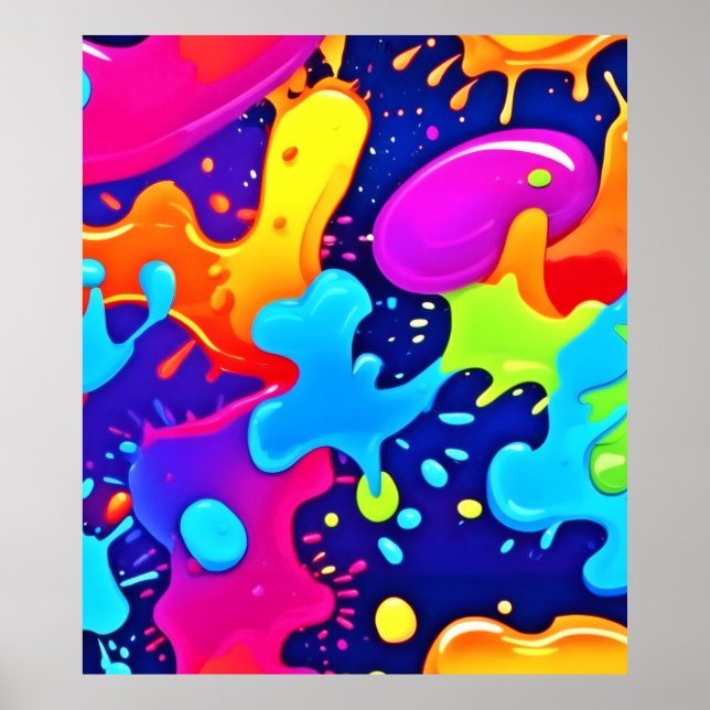 Lebendige Explosion der Farbkunst Poster (Vorne)
