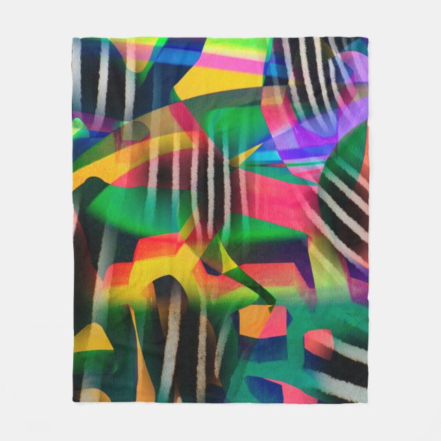 lebendige Farb-Misch-Digitalmuster-Design hergeste Fleecedecke (Vorderseite)