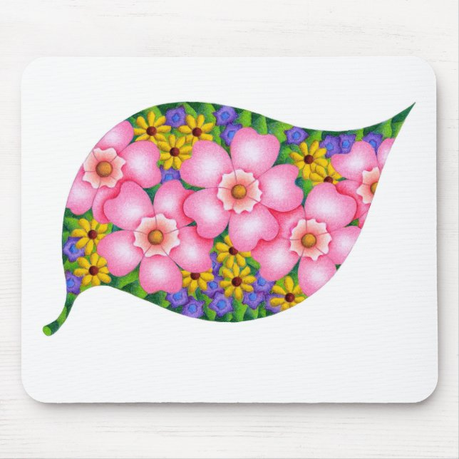 Lebendige Farben der Blumen. Mousepad (Vorne)