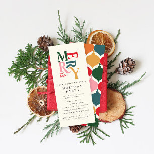 lebendige farbenfrohe betriebliche Weihnachtsfeier Einladung
