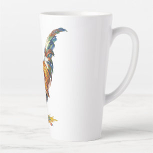 Lebendige farbenfrohe Hahn-Illustrationskunstwerk Milchtasse