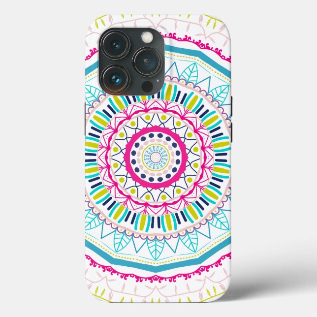 Lebendige farbenfrohe Mandala-Kunst Case-Mate iPhone Hülle (Rückseite)