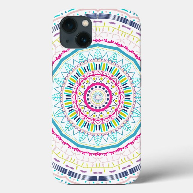 Lebendige farbenfrohe Mandala-Kunst Case-Mate iPhone Hülle (Rückseite)