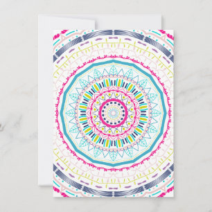 Lebendige farbenfrohe Mandala-Kunst Feiertagskarte