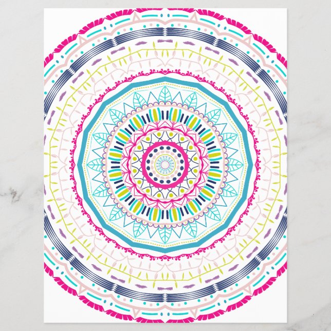 Lebendige farbenfrohe Mandala-Kunst Flyer (Vorne)