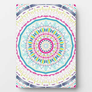 Lebendige farbenfrohe Mandala-Kunst Fotoplatte