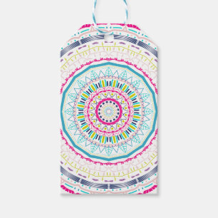 Lebendige farbenfrohe Mandala-Kunst Geschenkanhänger