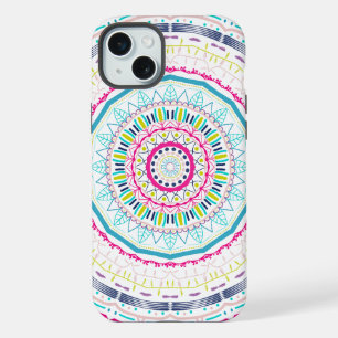 Lebendige farbenfrohe Mandala-Kunst iPhone 15 Plus Hülle