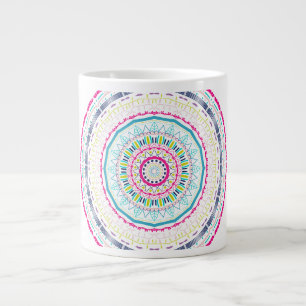 Lebendige farbenfrohe Mandala-Kunst Jumbo-Tasse