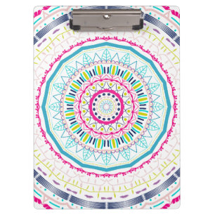 Lebendige farbenfrohe Mandala-Kunst Klemmbrett