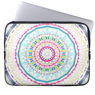 Lebendige farbenfrohe Mandala-Kunst Laptopschutzhülle