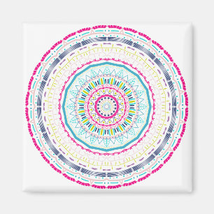 Lebendige farbenfrohe Mandala-Kunst Magnet