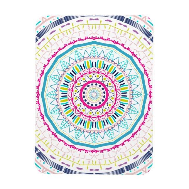 Lebendige farbenfrohe Mandala-Kunst Magnet (Vertikal)