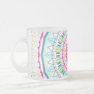Lebendige farbenfrohe Mandala-Kunst Mattglastasse