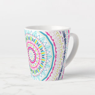 Lebendige farbenfrohe Mandala-Kunst Milchtasse