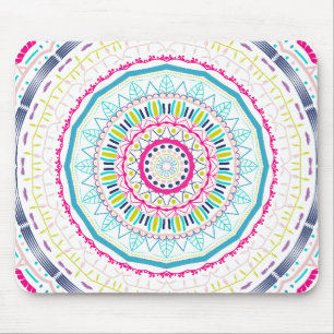 Lebendige farbenfrohe Mandala-Kunst Mousepad