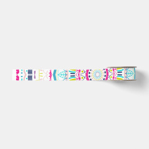 Lebendige farbenfrohe Mandala-Kunst Ripsband