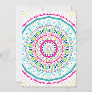 Lebendige farbenfrohe Mandala-Kunst Save The Date