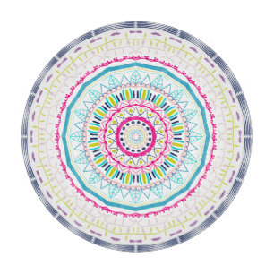 Lebendige farbenfrohe Mandala-Kunst Schneidebrett