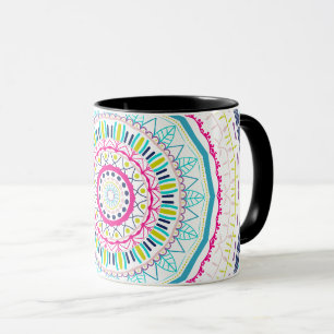 Lebendige farbenfrohe Mandala-Kunst Tasse