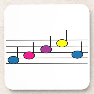 Lebendige farbenfrohe Musiknoten Untersetzer