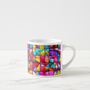 Lebendige Farbfliesen-Mosaik Espressotasse