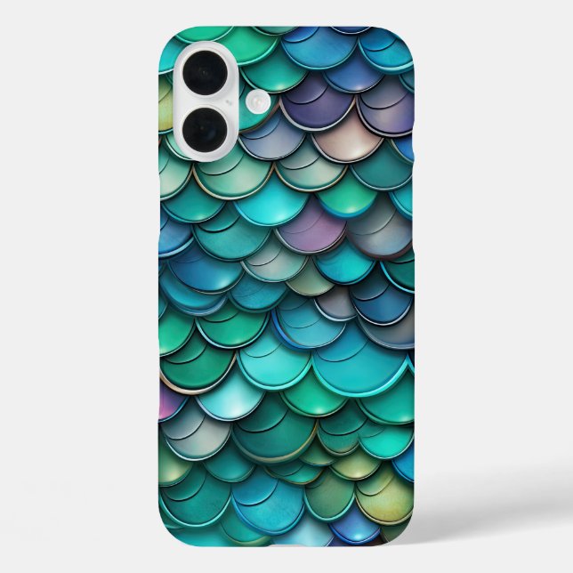 Lebendige farbige Fischskalen iPhone 16 Plus Hülle (Rückseite)