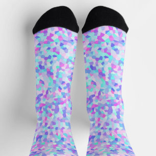 Lebendige Farbige Funky Boho Groovy Sprenkel Mosai Socken