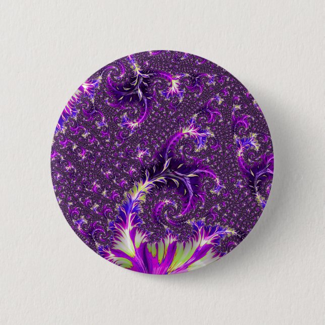 Lebendige Farbige Trippy Groovy Boho Spirale Frakt Button (Vorderseite)