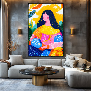 Lebendige fauvistische Vision der Mona Lisa Leinwanddruck