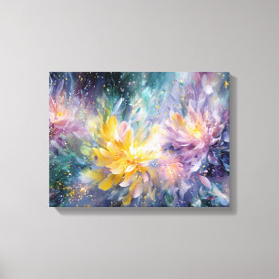 Lebendige florale abstrakte Malerei mit Explosion Leinwanddruck