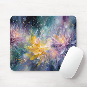 Lebendige florale abstrakte Malerei mit Explosion Mousepad