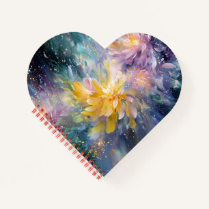 Lebendige florale abstrakte Malerei mit Explosion Notizbuch