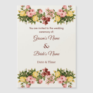 Lebendige Florale Gartenhochzeit Magnetische Einla Magneteinladung