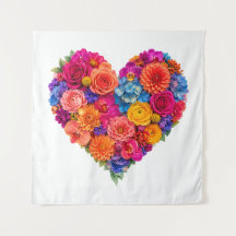 Lebendige florale Herzgestaltung aus schöner Kunst