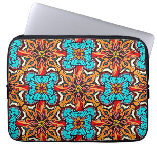 Lebendige florale Mandala-Wiederholungskunst Laptopschutzhülle
