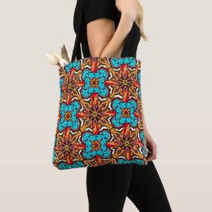Lebendige florale Mandala-Wiederholungskunst Tasche