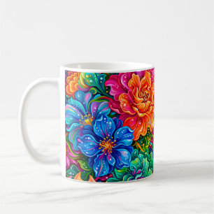 Lebendige florale Traumlandschaft – Tropischer Boh Kaffeetasse