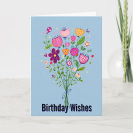Lebendige Florale Wasserfarben Alles Gute zum Gebu Karte
