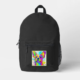 Lebendige Französische Bulldoggen-Welpen-Kunst Bedruckter Rucksack