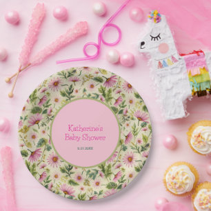 Lebendige Frühlings-Babyparty mit Blumen Pappteller