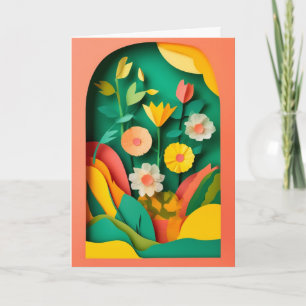 Lebendige Gartencollage-Feier Karte